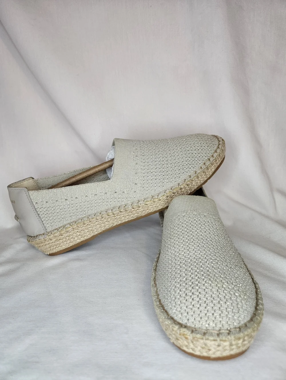 Cole Haan Cloud Feel Stretch Knit Espadrille Hawthorn Gold NWT Foam Comfy Slipon